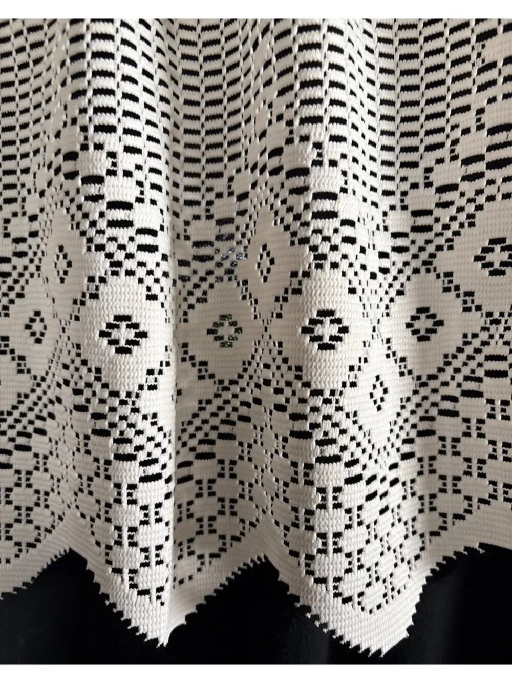 Crochet Cream Valance Curtain Panel 19